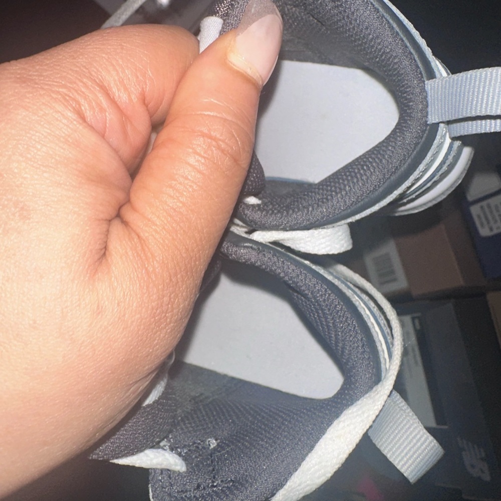 Jordan Kids' Gray and White Sneakers size 6c gently used - Picture 5 of 7